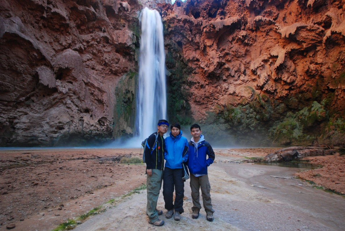 Us in front of Mooney Falls